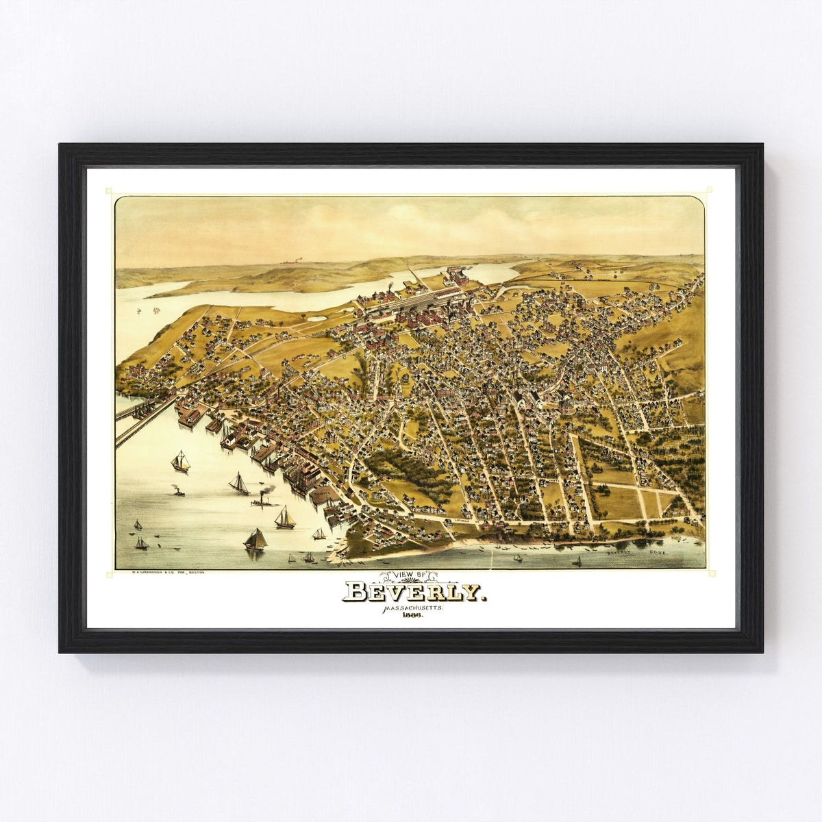 Beverly Vintage Map 1886