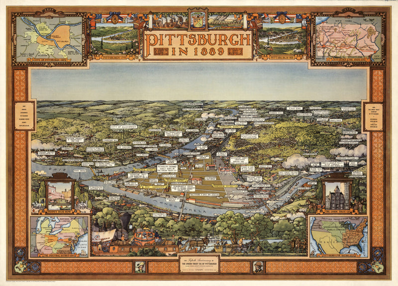 Size comparison using Vintage Map of Pittsburgh, Pennsylvania 1939