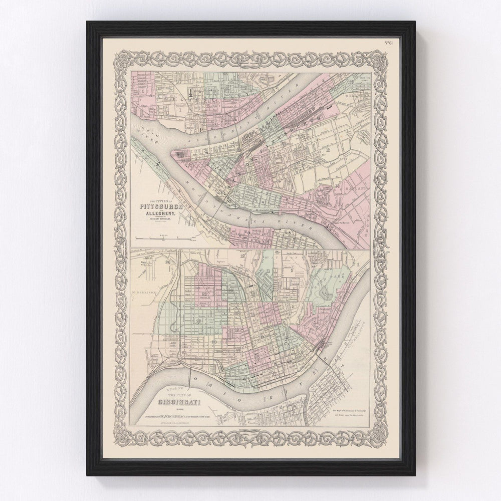 Pittsburgh Vintage Map 1886