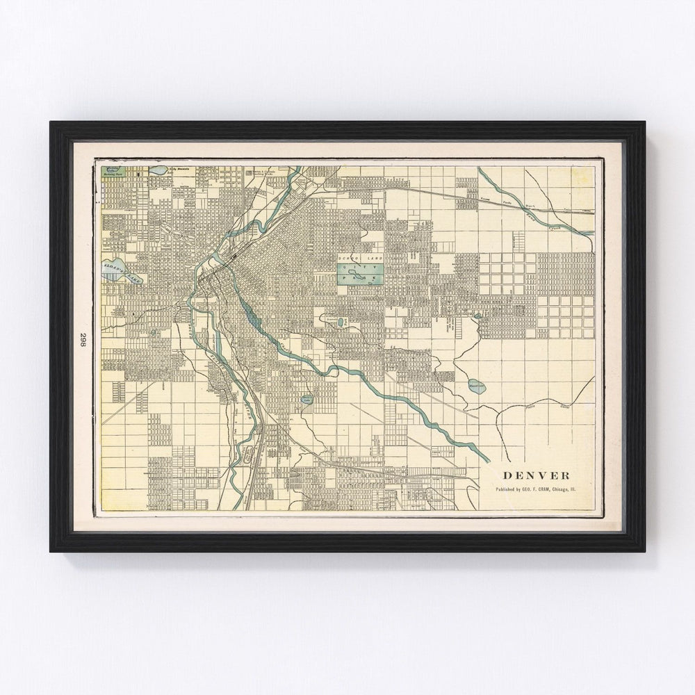 Denver Vintage Map 1901