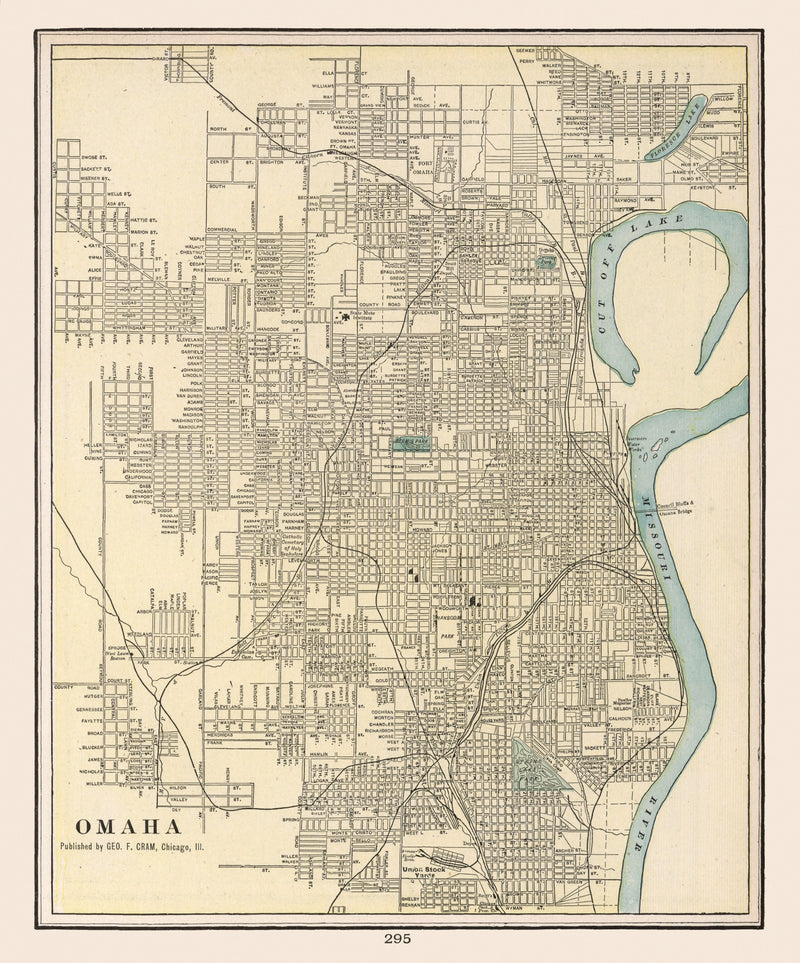 Size comparison using Vintage Map of Omaha, Nebraska 1901