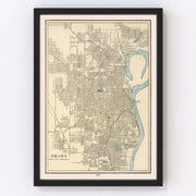 Omaha Vintage Map 1901