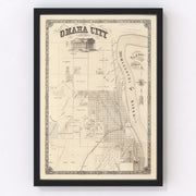 Omaha Vintage Map 1866