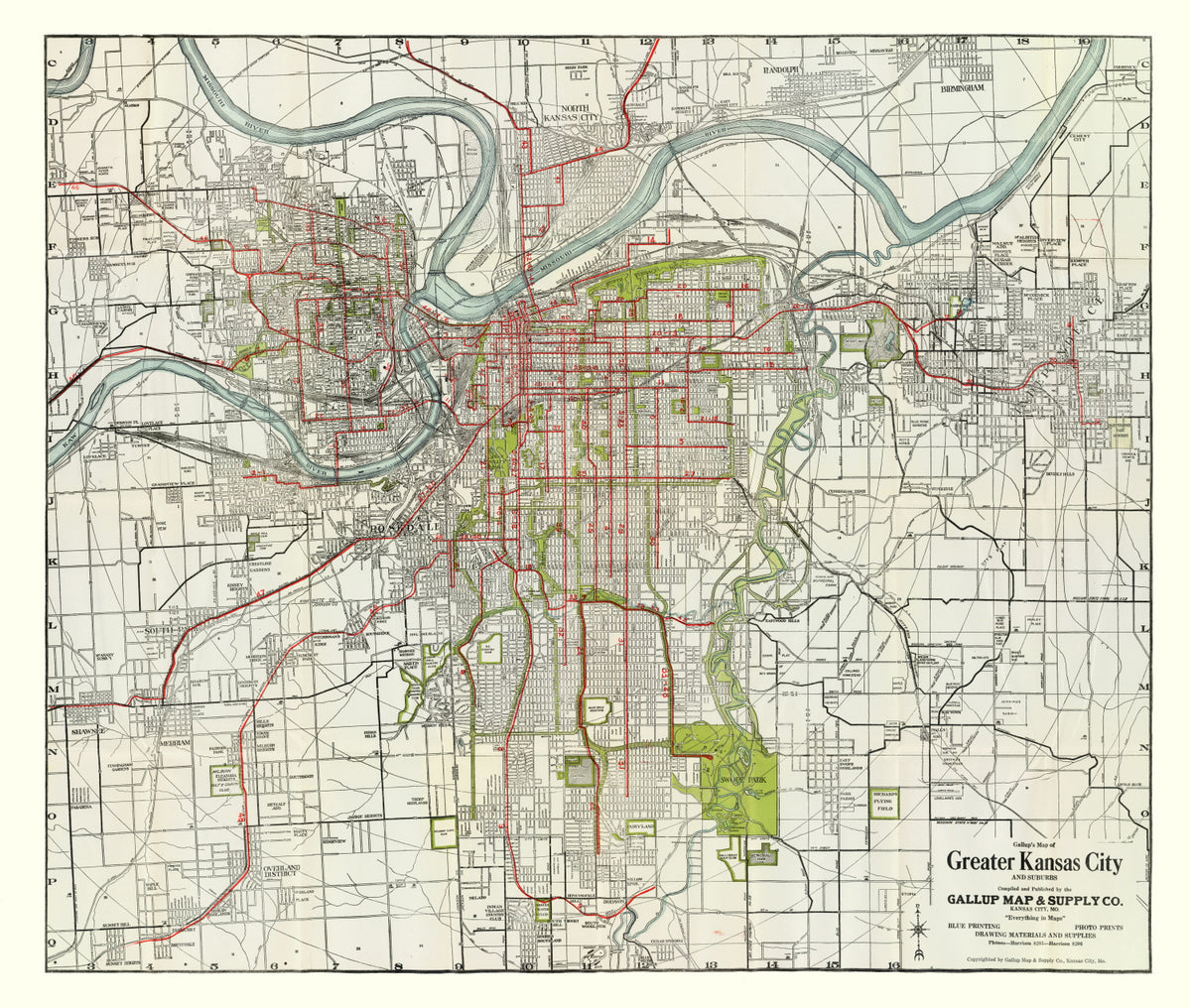 Preview of Vintage Map of Kansas City, Kansas 1920