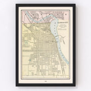 Kansas City Vintage Map 1901