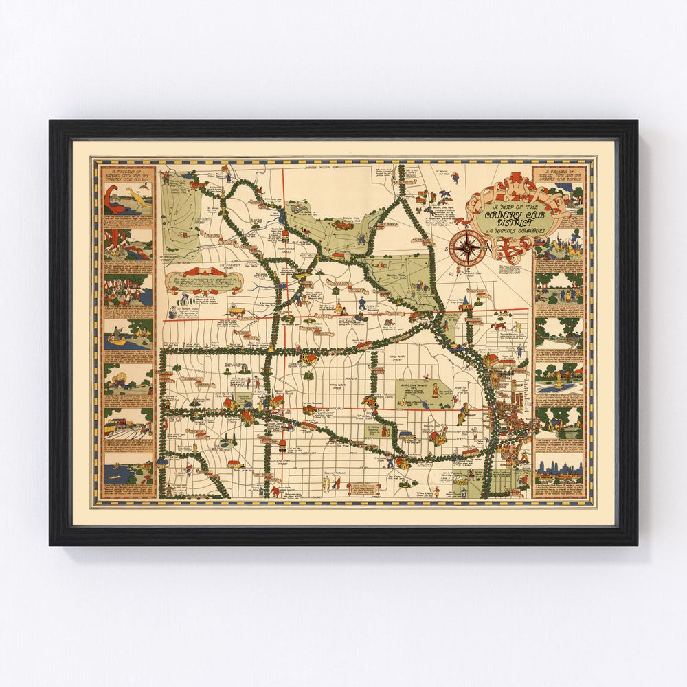 Kansas City Vintage Map 1930