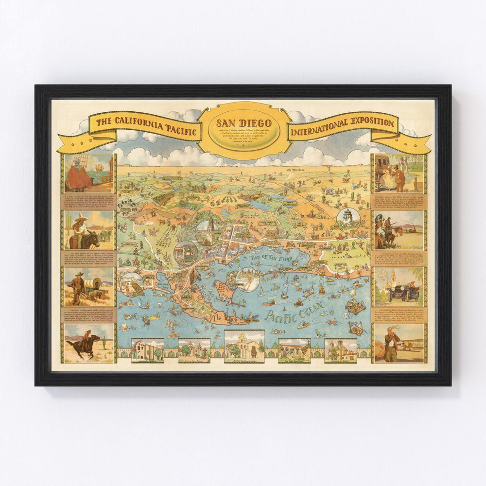 San Diego Vintage Map 1935