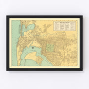 San Diego Vintage Map 1935