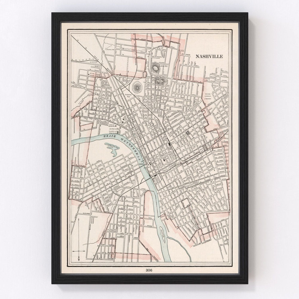 Nashville Vintage Map 1901