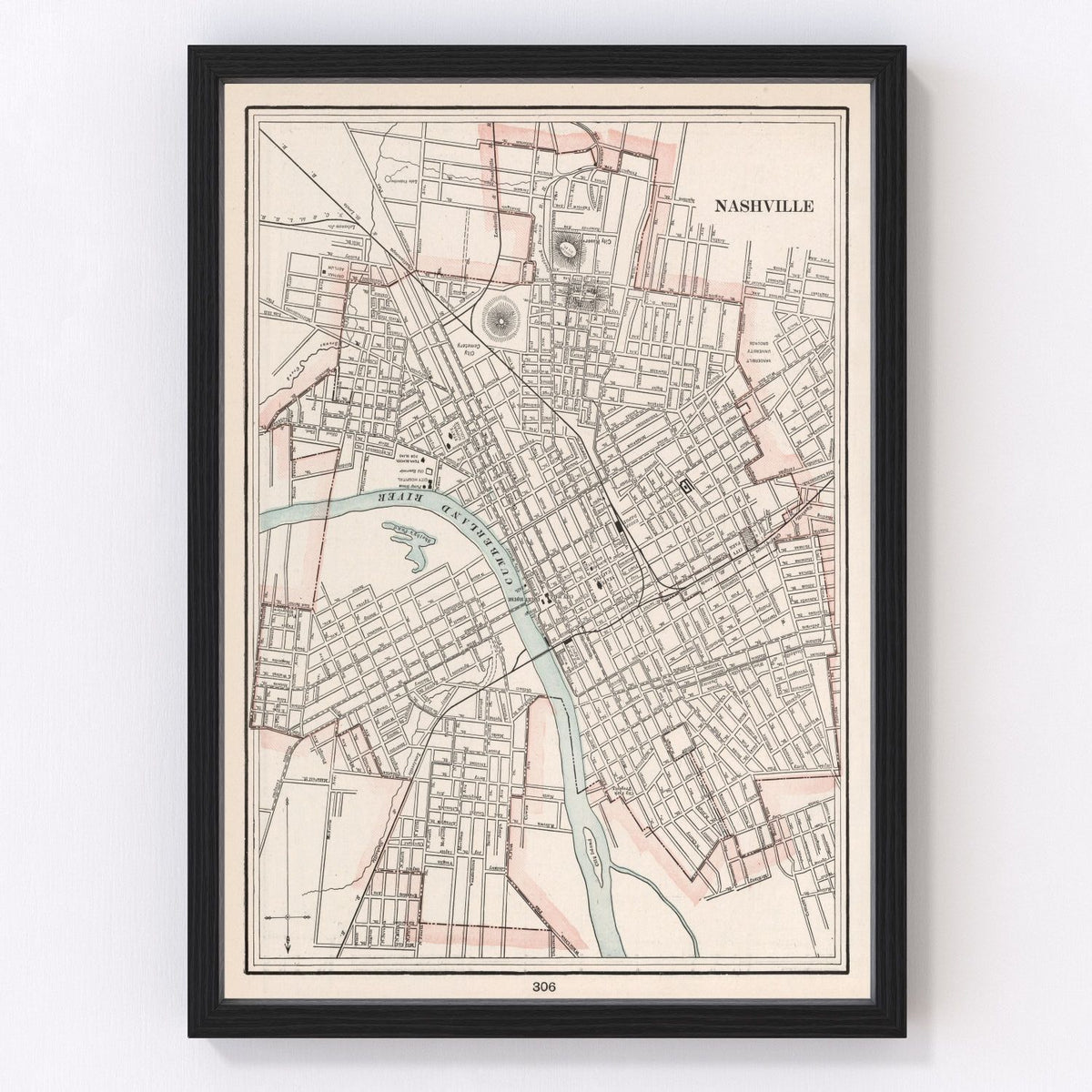 Nashville Vintage Map 1901