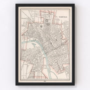 Nashville Vintage Map 1901
