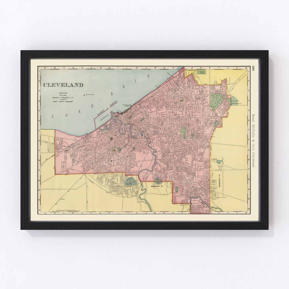 Cleveland Vintage Map 1903