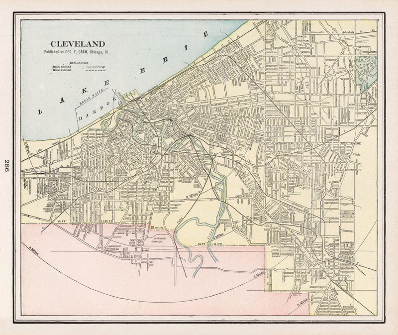Size comparison using Vintage Map of Cleveland, Ohio 1901