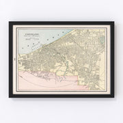 Cleveland Vintage Map 1901