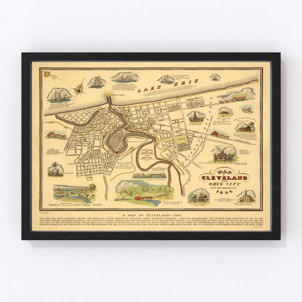 Cleveland Vintage Map 1937
