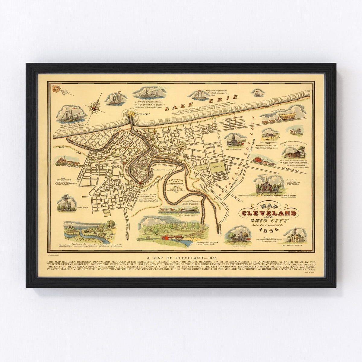Cleveland Vintage Map 1937
