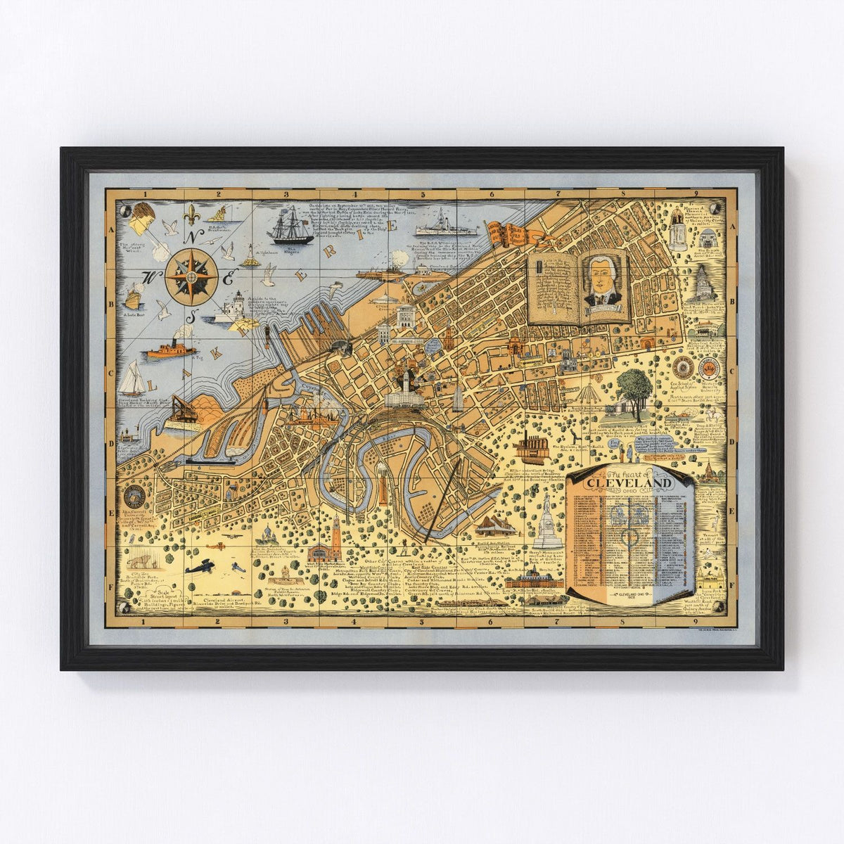 Cleveland Vintage Map 1928