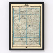 Winneshiek County Vintage Map 1875
