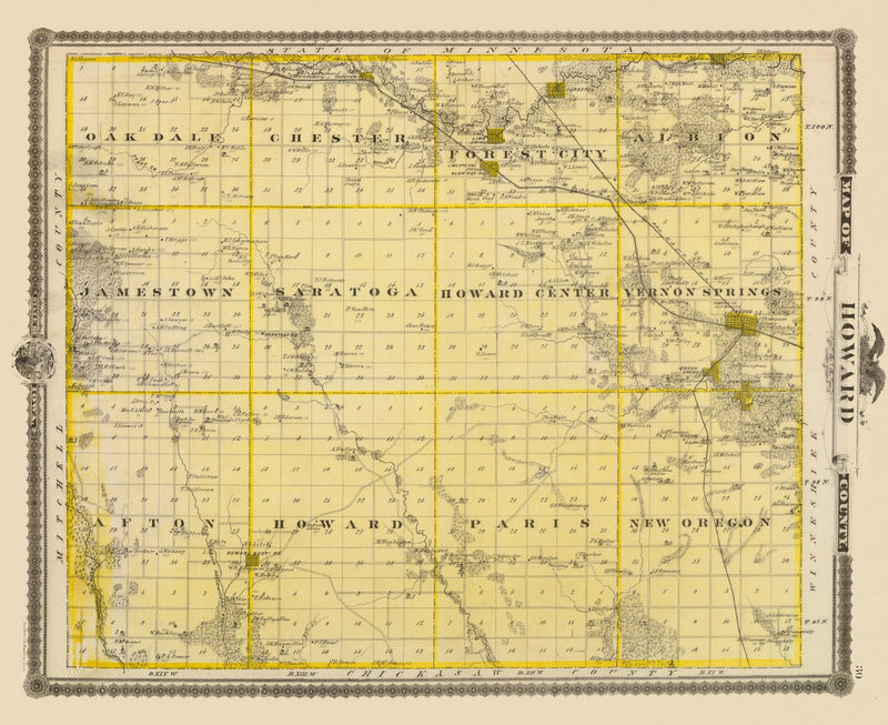 Size comparison using Vintage Map of Howard County, Iowa 1875