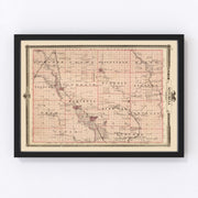 Mitchell County Vintage Map 1875
