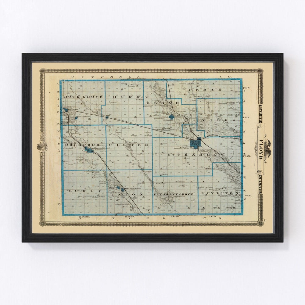 Floyd County Vintage Map 1875