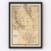 Bremer County Vintage Map 1875