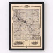 Black Hawk County Vintage Map 1875
