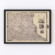 Clayton County Vintage Map 1875
