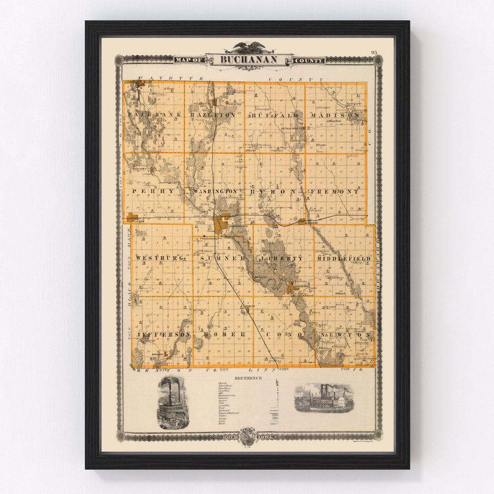 Buchanan County Vintage Map 1875