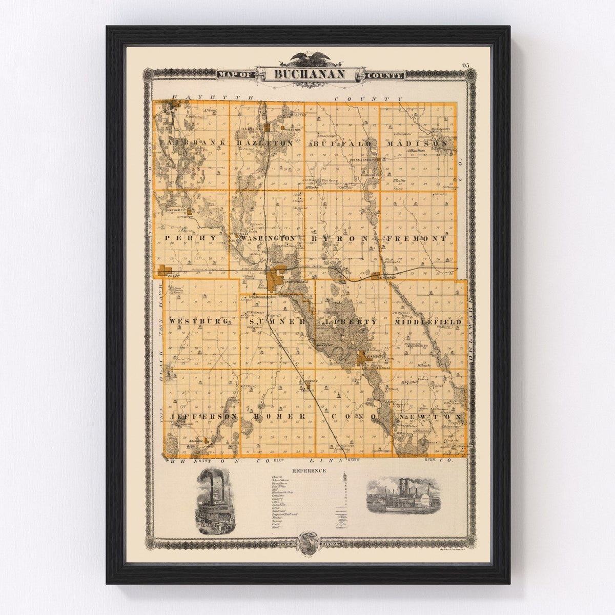 Buchanan County Vintage Map 1875