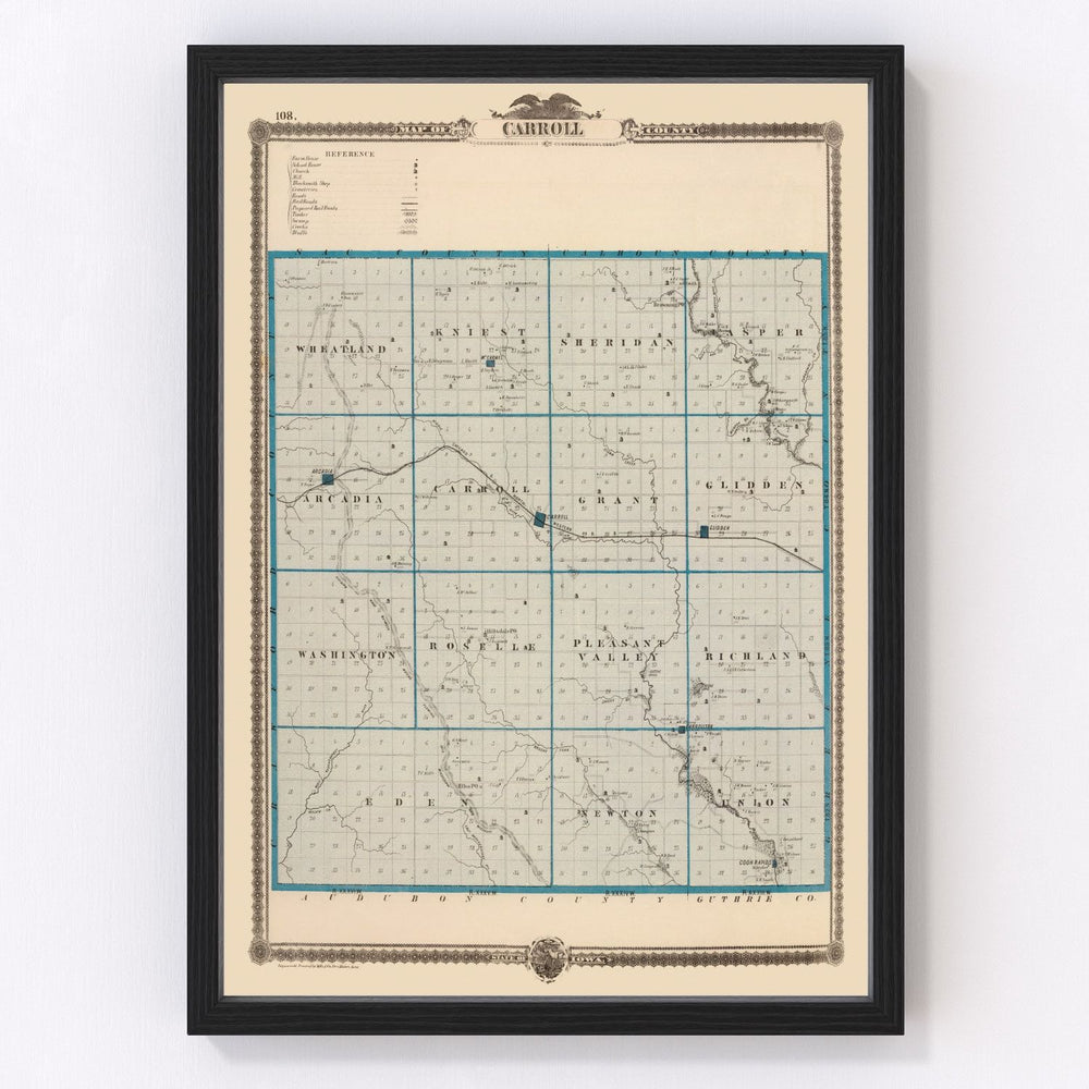 Carroll County Vintage Map 1875