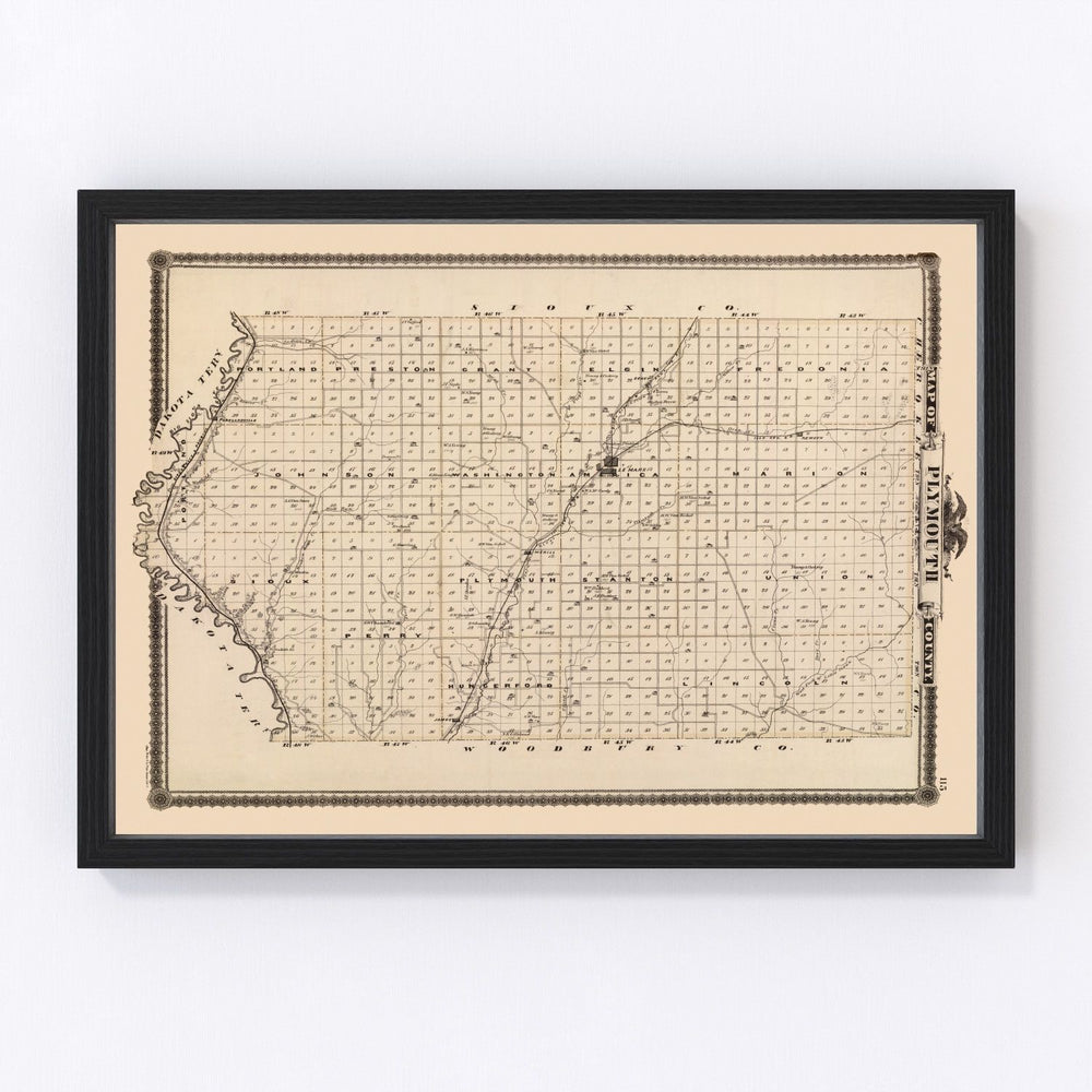 Plymouth County Vintage Map 1875