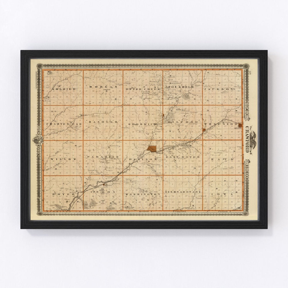 Crawford County Vintage Map 1875