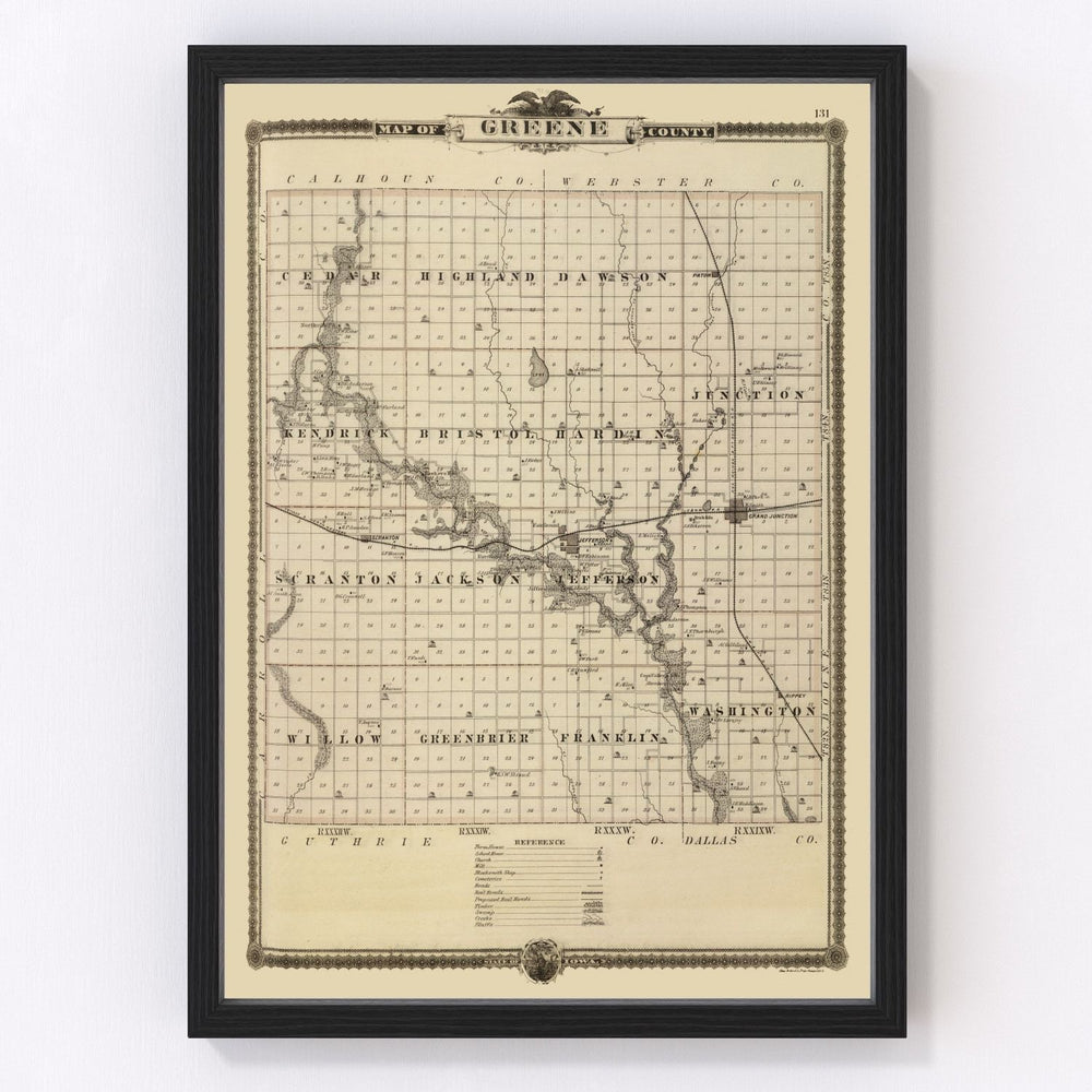 Greene County Vintage Map 1875