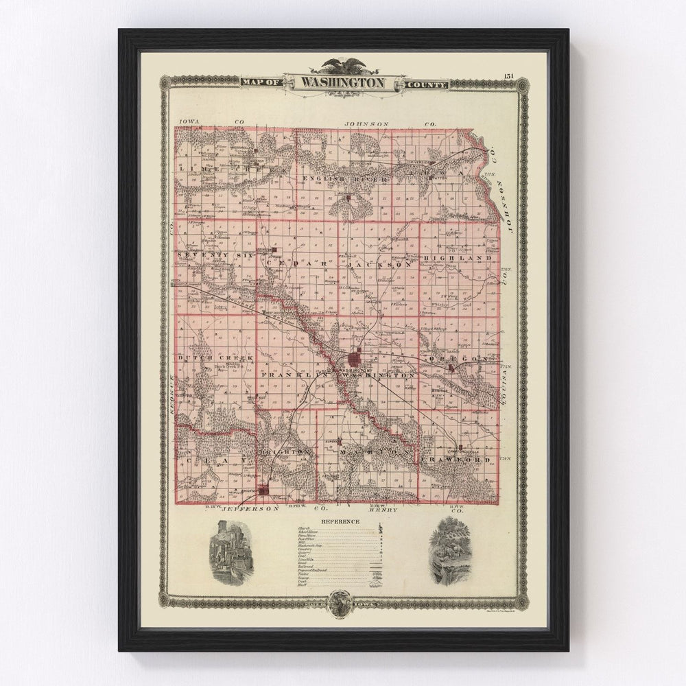Washington County Vintage Map 1875