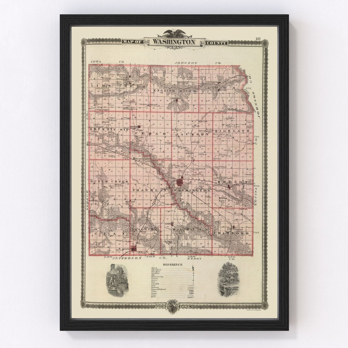Washington County Vintage Map 1875