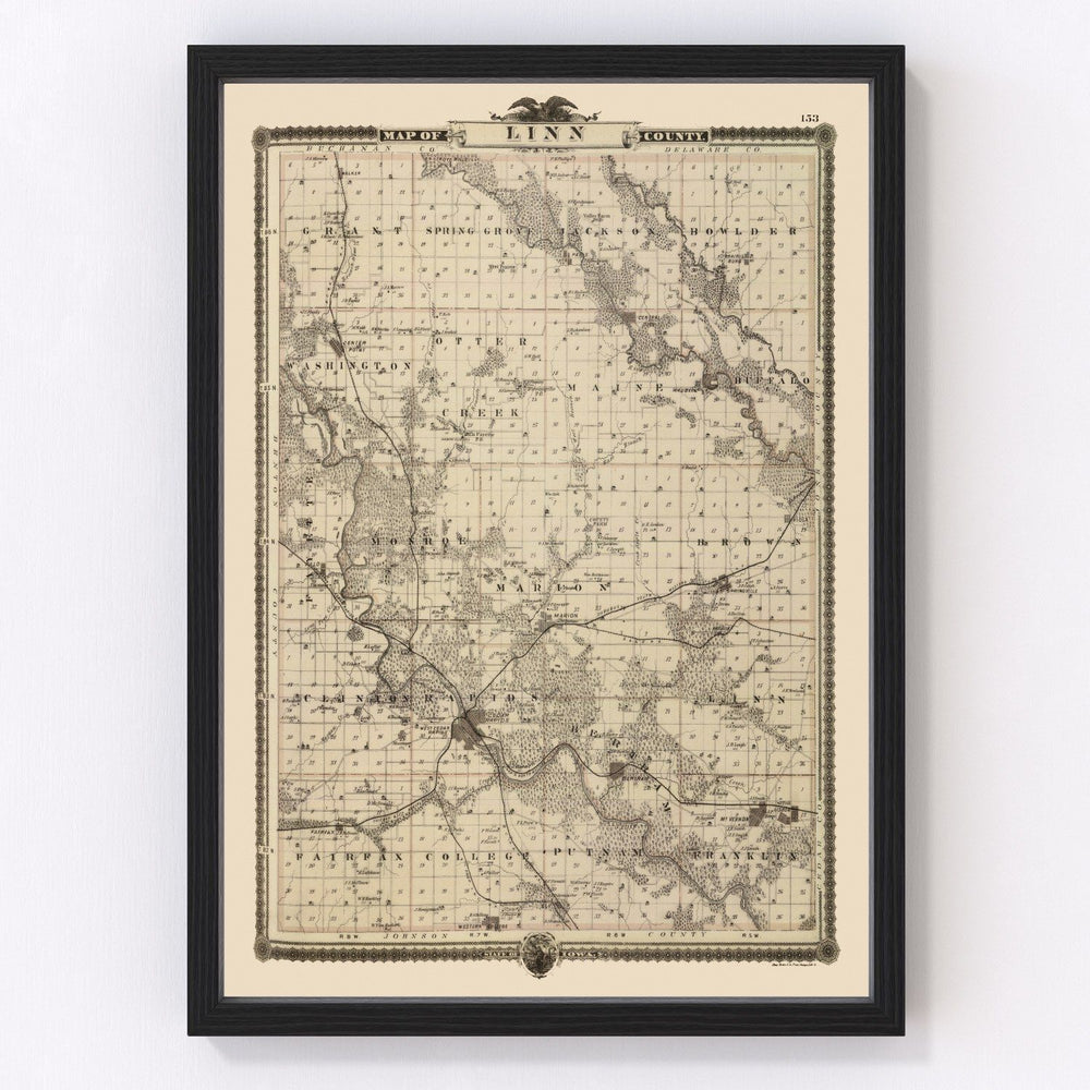Linn County Vintage Map 1875