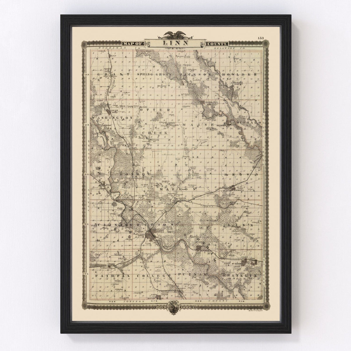 Linn County Vintage Map 1875