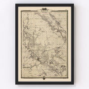 Linn County Vintage Map 1875