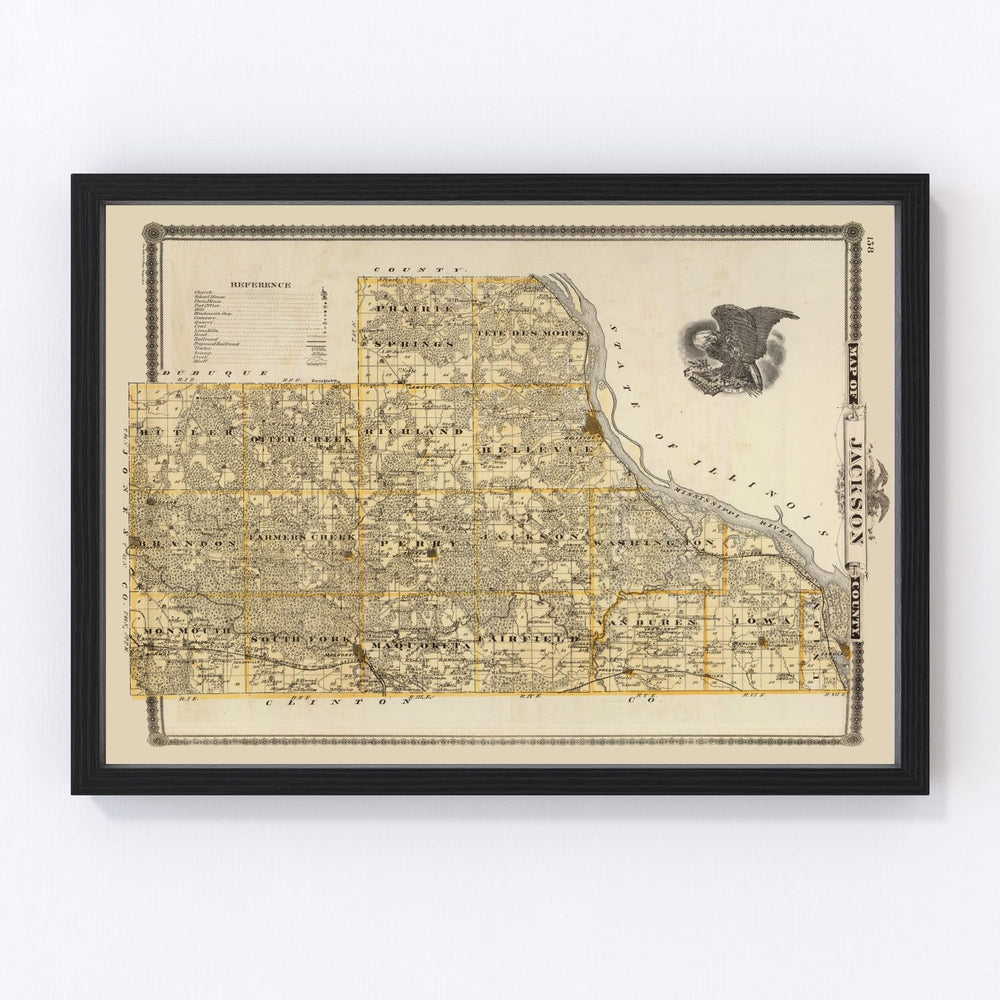 Jackson County Vintage Map 1875