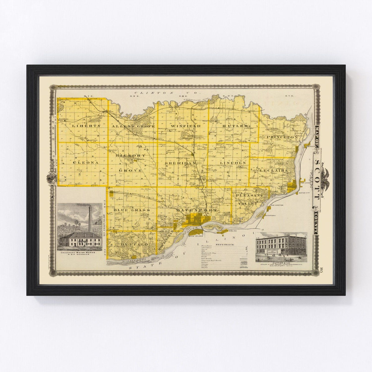 Scott County Vintage Map 1875