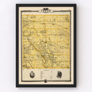 Cedar County Vintage Map 1875