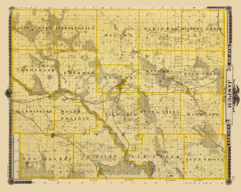 Size comparison using Vintage Map of Jasper County, Iowa 1875