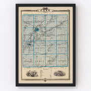 Cass County Vintage Map 1875