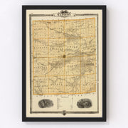 Madison County Vintage Map 1875