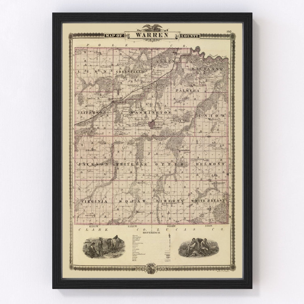 Warren County Vintage Map 1875
