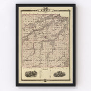 Warren County Vintage Map 1875