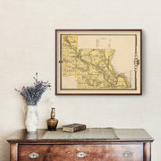 Vintage Map of Louisa County, Iowa 1875