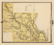 Vintage Map of Louisa County, Iowa 1875