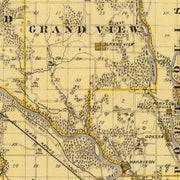 Vintage Map of Louisa County, Iowa 1875